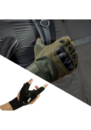 Soulader Çok Fonksiyonlu Led Aydınlatmalı Eldiven, Yüksek Parlaklık Ve Konforlu Pamuk Kumaş İle Açık Hava Sporları İçin Pratik Ve Kullanışlı El Feneri Eldiveni Siyah