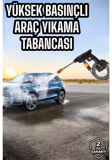 Bahçe Ve Araba Yıkama Tabancası Su Basınçlı Hazneli Bataryalı Oto Yıkama