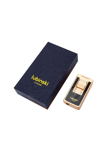 Lubinski Yeni Stil Delicili Çift Torch Puro Çakmağı Gold
