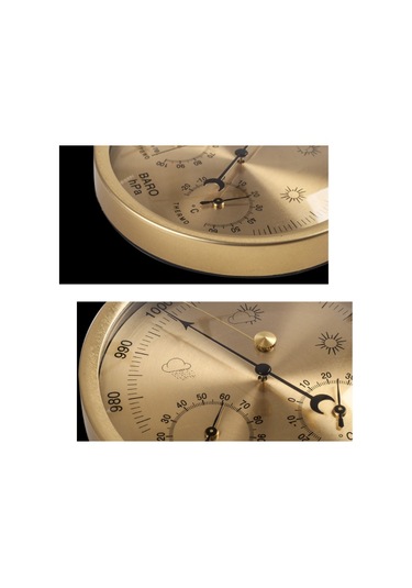 Xindoker Taşınabilir Meteoroloji İstasyonu - Barometre, Termometre, Higrometre İle 132 Mm Altın Gösterge Paneli