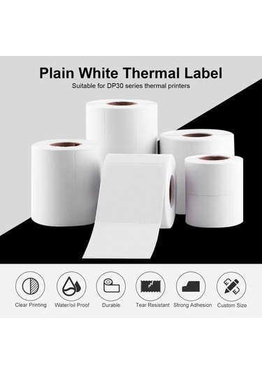 Dofolink Dp30 Serisi İçin Termal Etiket Kağıdı - Düz Dikdörtgen 70mmx80mm 95 Adet/rulman Beyaz Hidrosol Yapışkan 1 Rulo