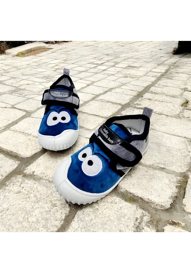 Yumuşacık Cırtlı Ortopedik Eğlenceli Göz Kreş,anaokuku,ev Pandufu Mavi