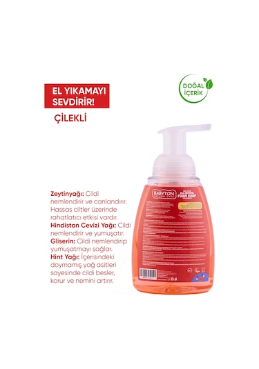 Babyton Doğal Çilekli Köpük Sabun 350 ML