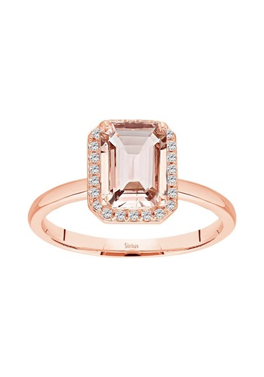 Sirius Pırlanta Ve Emerald Kesim Morganite Yüzük 0831R0037