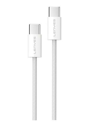 Lenyes Lc526 Type-c To Type-c Akıllı Çip Koruma Özellikli Data Ve Şarj Kablosu 60w 1.2m Beyaz Beyaz