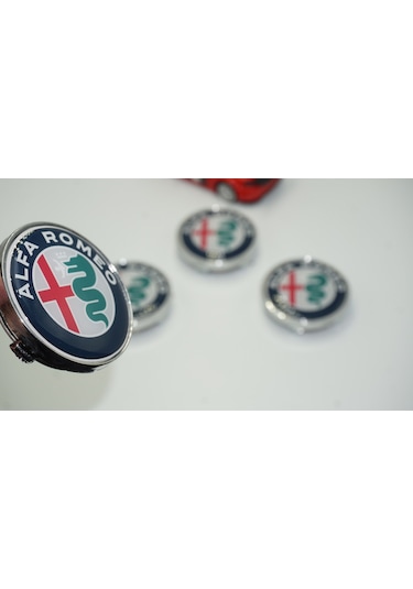 Alfa Romeo Jant Göbek Kapağı 60mm Renkli Gümüş