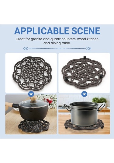 Ulzyvf Yuvarlak Yemek Yalıtımlı Taklit Sehpa Rengi Pas Mutfak Masası Isı Döküm Demir Dekoru Bs Diğer