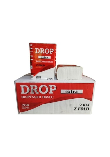 Drop Extra Z Katlamalı Dispenser Havlu 200'lü 12 Paket 21 x 22.7 CM