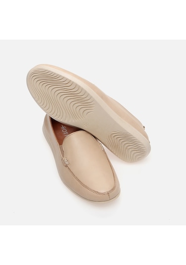 Hotiç Hakiki Deri Bej Kadın Loafer 01ayh285970a310 Bej