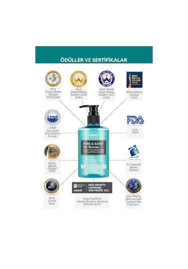 Kadınlara Özel İntim Temizleme Jeli Kundal Pure & Safe Feminine Wash 300ml Phytoncide
