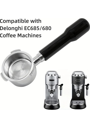 Motion003 Premium 51 Mm Alt Kismi Acik Portafiltre Delonghi Ec680 Ec685 Ec885 Uyumlu Paslanmaz Celik Ahşap