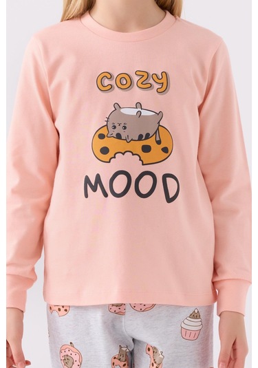 Rolypoly Kız Çocuk Uzun Kol Pijama Takım A.somon-1723 SOMON