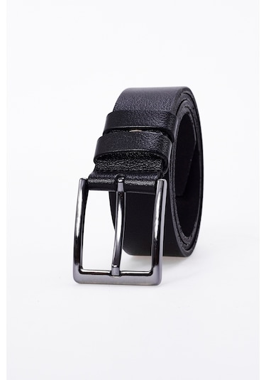 2' Li %100 Hakiki Erkek Manda Derisi Kot Kemeri 4 Cm Siyah - Kahverengi