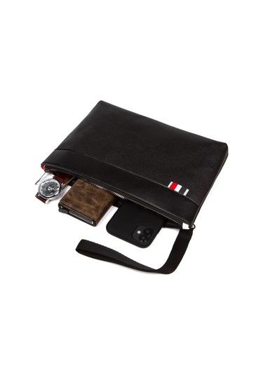 Tuldar Deri El Askılı Dosya Evrak Günlük Portföy & Clutch Çanta Tul527 Siyah