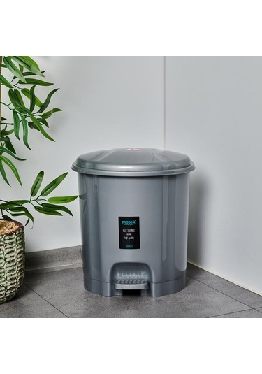 Motek Elit Pedallı İç Kovalı Çöp Kovası - 12 Lt Gri