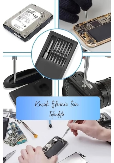 24 Parça Çelik Hassas Mıknatıslı Tornavida Seti Elektronik Saat Bilgisayar Tamir Tornavidası Set