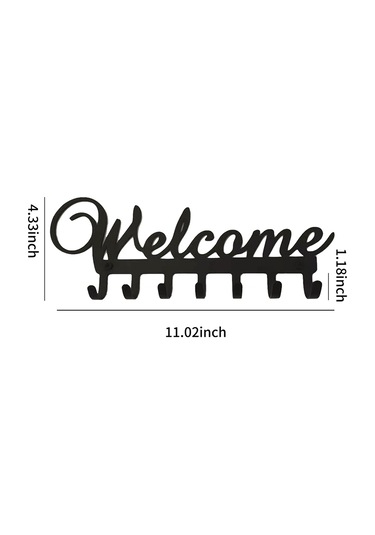 Springsun "7 Kancalı Pratik Duvar Askısı - Paslanmaz Çelik, Matkap Gerektirmeyen Montaj" Siyah