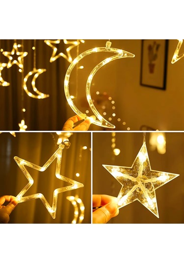 Upway Hilal Yıldız 120 Led İç Ve Dış Mekan 3x1m Dekoratif Aydınlatma Sarı