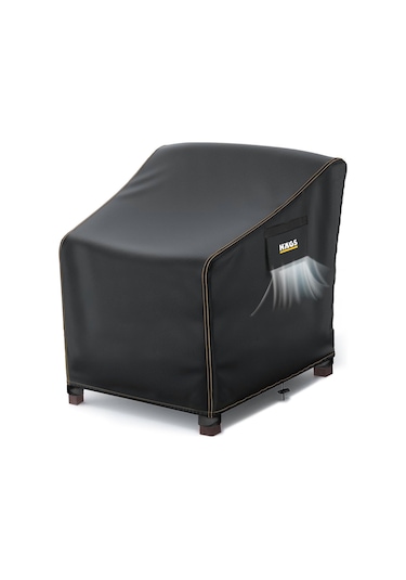 Haegs Tek Kişilik Bahçe Koltuk Örtüsü, Koruma Kılıfı, Su Geçirmez Açık Hava Bahçe Mobilya Kılıfları, Dış Mekan Sandalye Kılıfı Örtü Branda, Ağır Hizmet Tipi, 80-95-90cm - Siyah