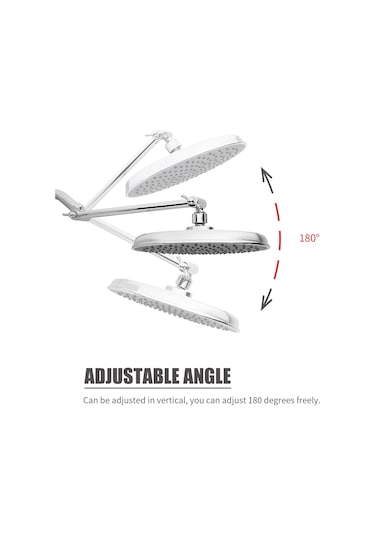 Qingmipy 11 İnç G1/2 Bağlantıli Pabuçlu Bakır Duş Kolu Uzatıcı - 180 Derece Ayar Özelliği, Krom Kaplama, Kolay Kurulum 42003 Diğer