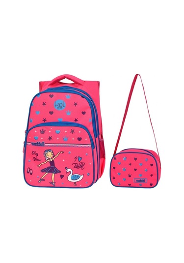Waddell Kız Çocuk Pembe Balerin Baskılı İlkokul Sırt Çantası Ü