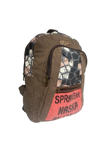 Kaliteli Renkli Vintage Salaş Disayn Günlük Sırt Gezi Okul Seyahat Çantası 28 Cm X 37 Cm Kahverengi