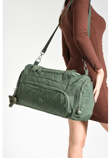 Unisex Kabin Boy Çapraz Askılı Omuz Çantası Seyehat Spor Çantası Hafif Klinkır Kumaş 40 25 Cm Yeşil