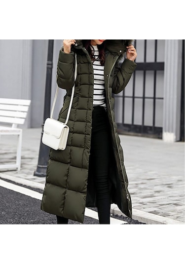 Barbora Günlük Kışlık Tam Boy Şişme Kadın Mont Bt180Haki1