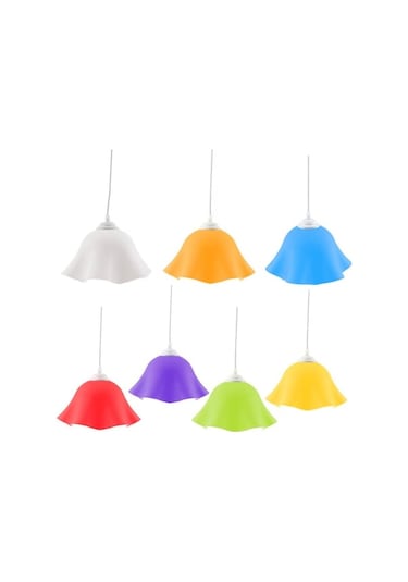 Novahub Sarı Çiçek Şekilli Modern Tavan Sarkıt Avize Abajur Kırmızı 270x140mm E27 Sarı