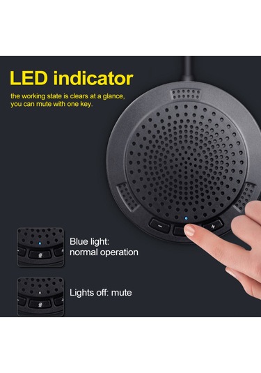 Xiyyadms Usb Tüm Yönlü Mikrofon - Toplam Gürültü Engelleme Ve Yansıma İptali İle Konferans, Oyun Ve Canlı Yayınlar İçin Plug & Play Ses Kaydedici