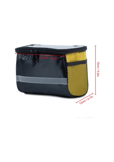 Padalink Bisiklet Gidon Çantası - Büyük Kapasiteli, Çift Fermuarlı, Tüm Bisikletler İçin Uygun, Kolay Montaj, Siyah Çok Renkli