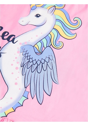 Denokids Mushi Seacorn Pembe Kız Elbise Pembe