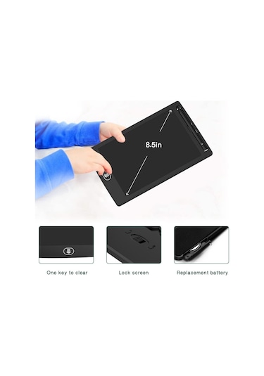 Mufunye Düz Kenarlı 12 İnç Elektronik Beyaz Tahta, Renkli Vurgulamalı El Yazısı Beyaz Beyaz