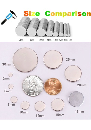20 Adet Çap 12Mm X Kalınlık 3Mm Yuvarlak Güçlü Neodyum Mıknatıs