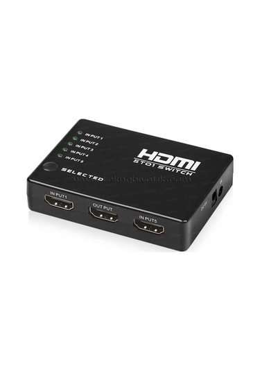 Dark Full Hd 5 Giriş 1 Çıkışlı Uzaktan Kumandalı Hdmı Switch Seç