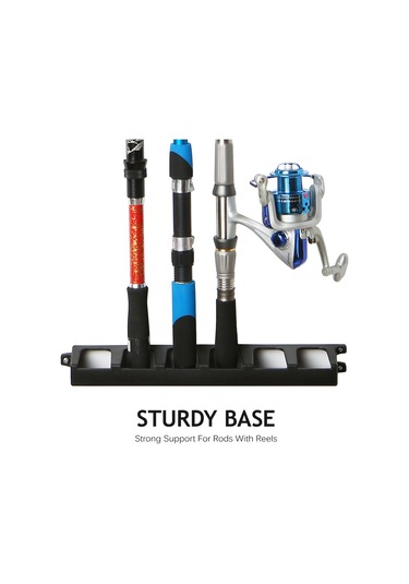 6 İnce Olta İçin Duvara Monte Olta Rafı Depolama Rafı Tutucu