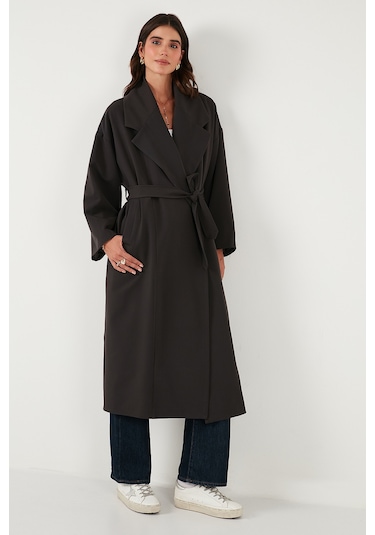 Lela Bayan Trençkot 6839617 Koyu Kahve Koyu Kahve