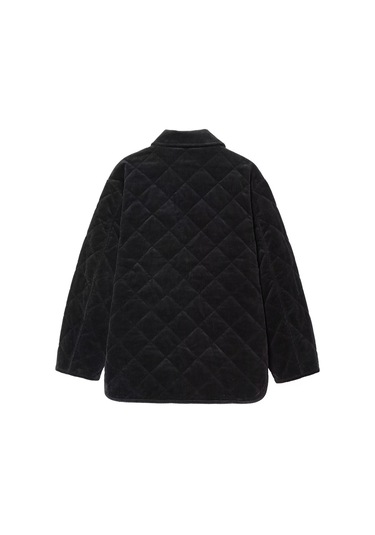 Kadınlar İçin Rahat, Bol Kesimli, Kadife Uzun Kollu Ceket Siyah