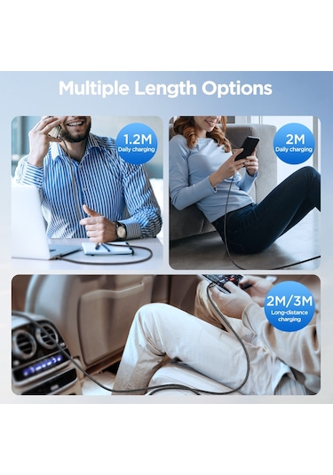 Joyroom Sa25-ac3 3a Usb'den Usb-c/type-c'ye Hızlı Şarj Veri Kablosu, Uzunluk:1,2 M