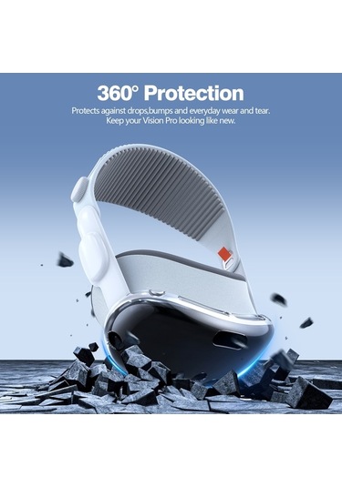 Pazly Vision Pro Kılıf İçin Cilt Dostu Tpu Kapak Koruyucu Kabuk Vr Aksesuarları - Şeffaf Siyah Şeffaf Siyah