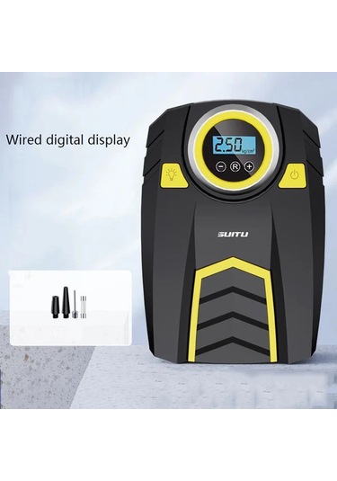 Carrier Dc 12v Kablolu Dijital Ekran Araba Lastik Şişirme Pompası Hava Kompresörü Taşınabilir Basınç Ölçer Arabalar İçin Fişle Çalışır