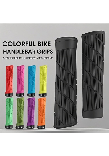 Monyee Mountain Bike Silikon El Tutucuları: Kaymazsız, Şok Emici, Kilitlebilir - Turuncu Çift, Bisiklet Aksesuarı Çok Renkli