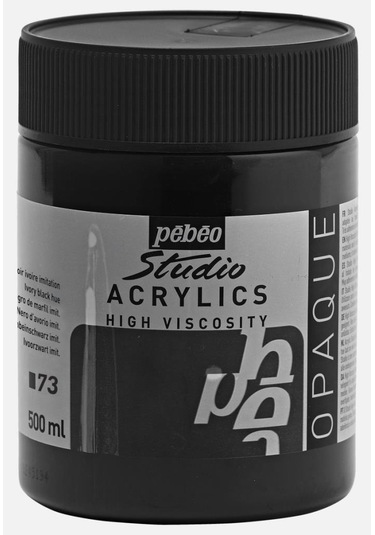 Pebeo Studio Yüksek Viskoziteli Akrilik Boya 500 Ml Ivory Black Hue 73 Siyah