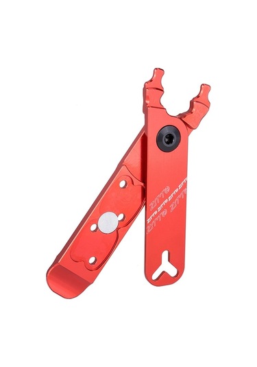 Alüminyum 4'lü Bisiklet Bakım Aracı: Zincir Kilit Açıcı, Lastik Çekici, Valf Çekici Ve Depolama Bölgesi - Kırmızı Kırmızı Kırmızı