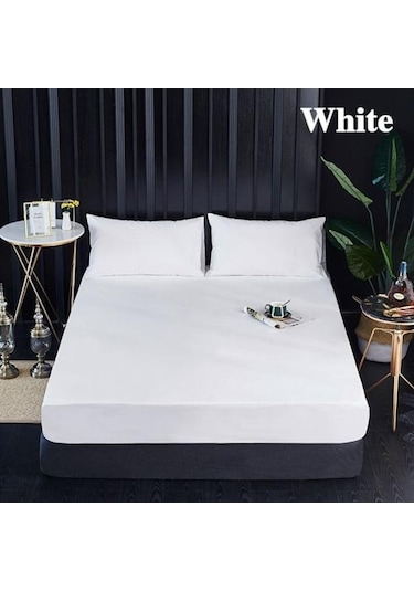 Beyaz Yeni Su Geçirmez Yatak Pedi Üstü Toz Akarlarına Ve Bakterilere Karşı Hipoalerjenik Yatak Lastikli Çarşaf Ç. K. Alez 56933885 Beyaz Beyaz