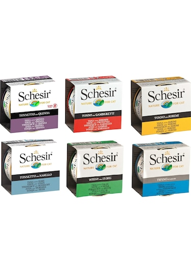 Schesir 6 Çeşit Karma Kedi Konservesi 6 x 85 G