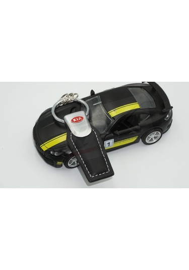 Kia Uyumlu Logo Krom Metal Deri Stil Anahtarlık