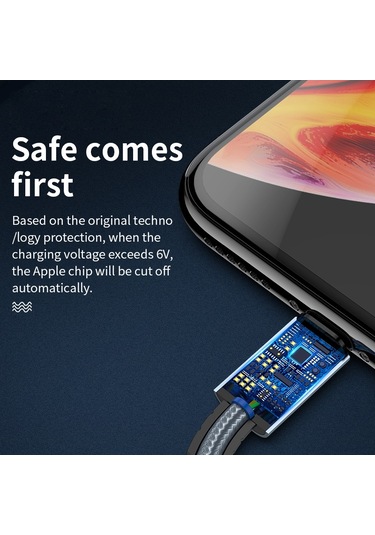 Joyroom S-m369 Basit Seri 2.4a 8 Pin Naylon Örgülü Veri Kablosu, Uzunluk: 1.2m Altın