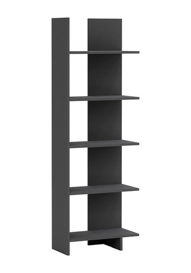 Asimetrik Beş Raflı Kitaplık Antrasit Gri