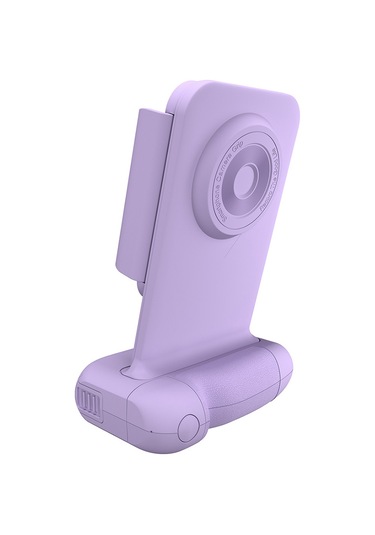 Wezone Rx01-b Mor Telefon Tutucu: Bluetooth Kumanda, 15w Kablosuz Şarj, Döner Fotoğraf Stantı, Dahili Batarya İle Seyahat Ve Günlük Kullanım